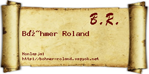 Böhmer Roland névjegykártya