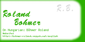 roland bohmer business card