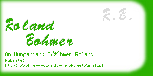 roland bohmer business card